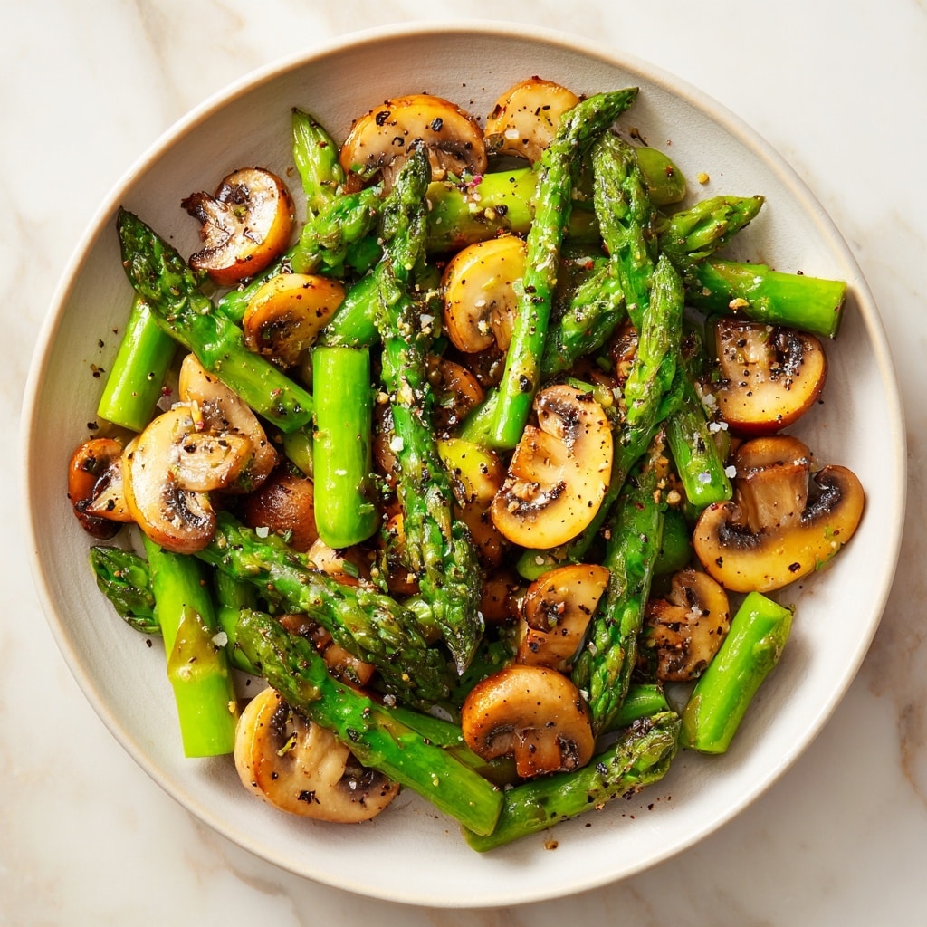 Sauteed Asparagus and Mushrooms Recipe - Recipe Image