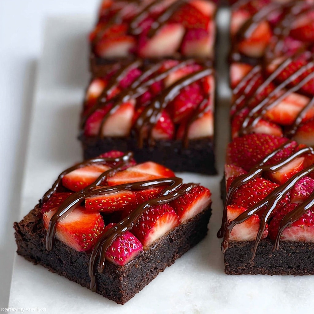Chocolate Covered Strawberry Brownies Recipe - Recipe Image