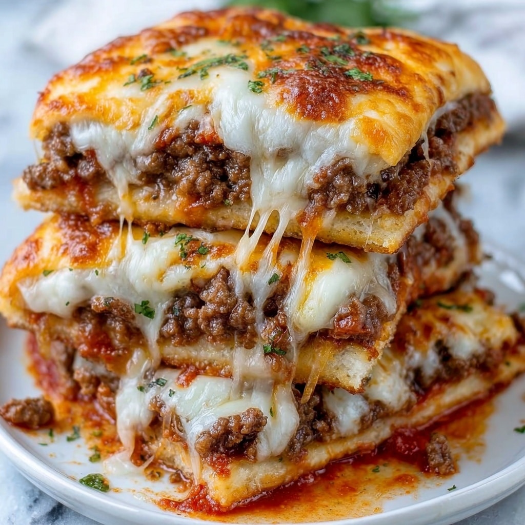 Slow Cooked Beef Pizza Burgers Recipe - Recipe Image