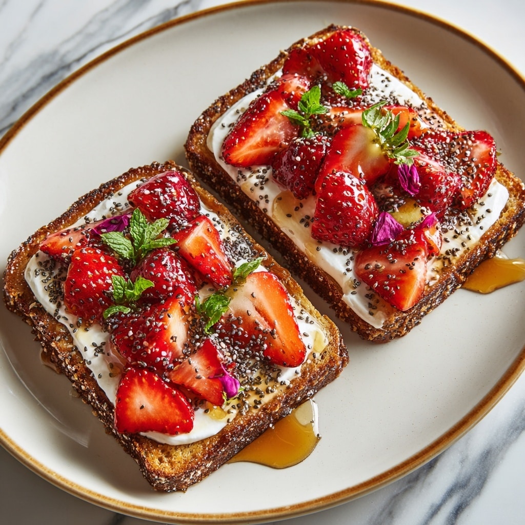 Roasted Strawberry Whipped Ricotta Toast Recipe - Recipe Image