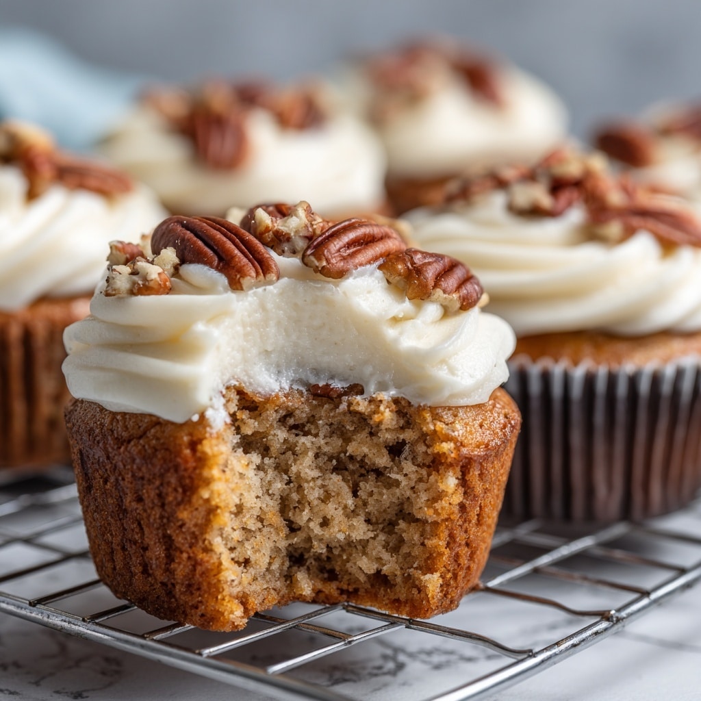 Banana Cinnamon Pecan Cupcakes with Cream Cheese Frosting Recipe - Recipe Image