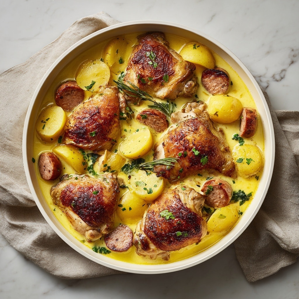 Chicken Scarpariello with Sausage, Potatoes, and Pickled Peppers Recipe - Recipe Image