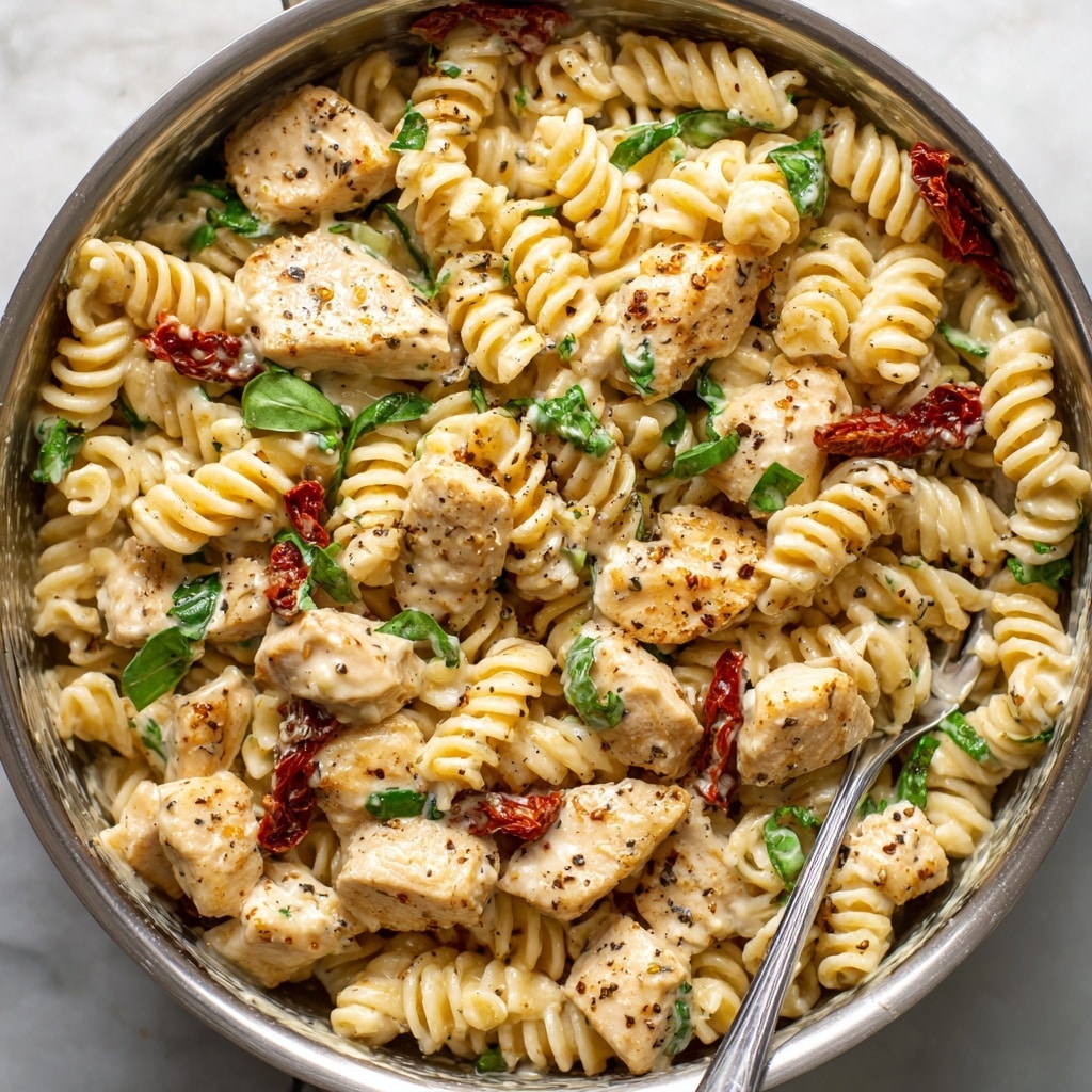 One-Pot Creamy Sun-Dried Tomato Chicken Pasta Recipe - Recipe Image
