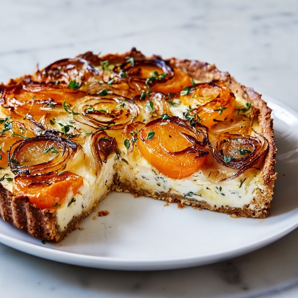 Carrot Quiche with Cheddar and Roasted Onions Recipe - Recipe Image