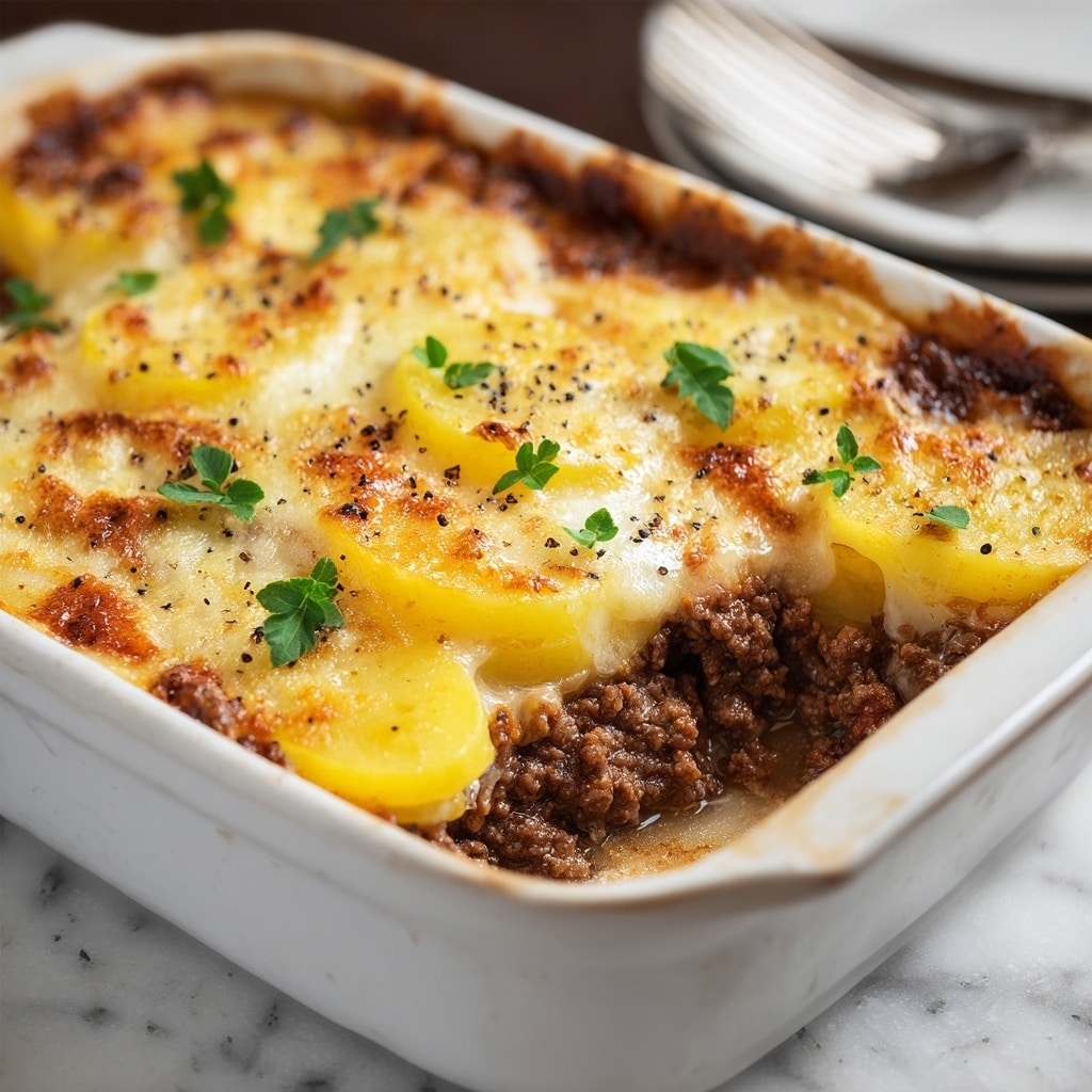 Beef Potato Cheese Casserole Recipe - Recipe Image