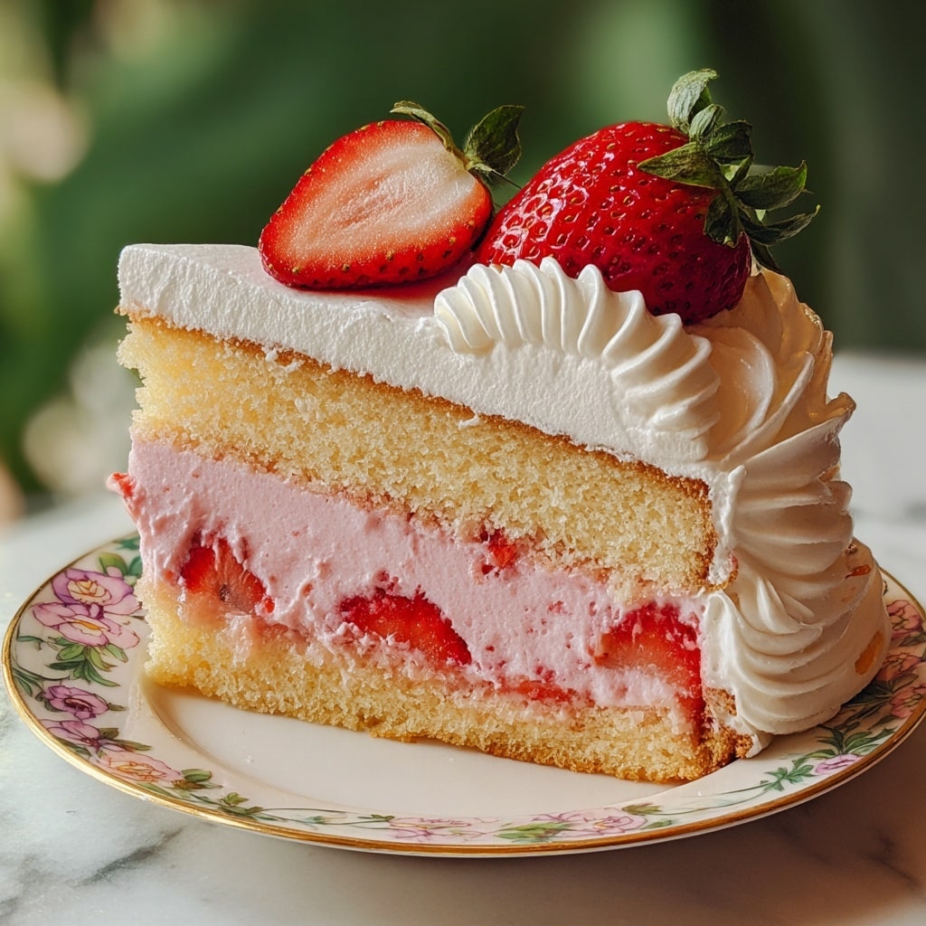 Strawberry Butter Cake with Cream Cheese Filling Recipe - Recipe Image