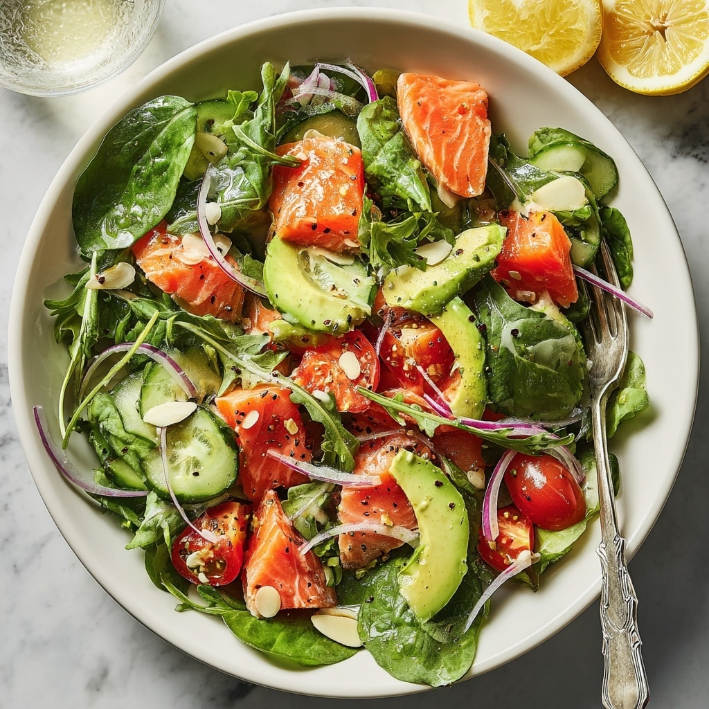 Salmon Avocado Salad with Lemon Vinaigrette Recipe - Recipe Image
