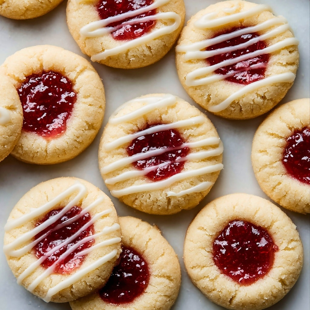 Raspberry Almond Shortbread Thumbprint Cookies Recipe - Recipe Image
