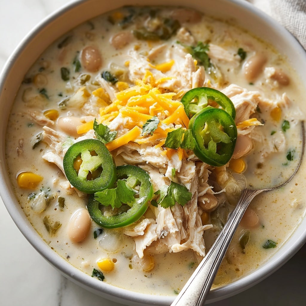 Creamy Crockpot White Chicken Chili Recipe - Recipe Image