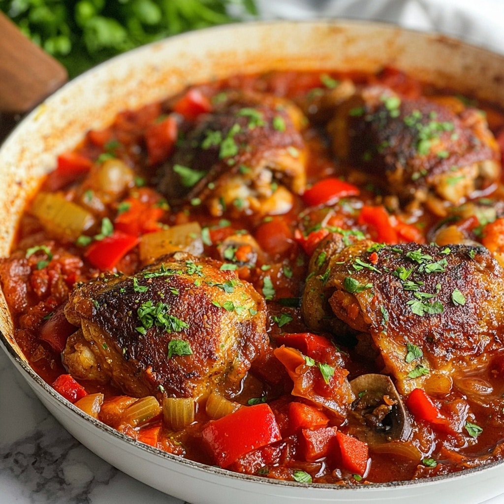 One-Pan Chicken Cacciatore with Peppers Recipe - Recipe Image
