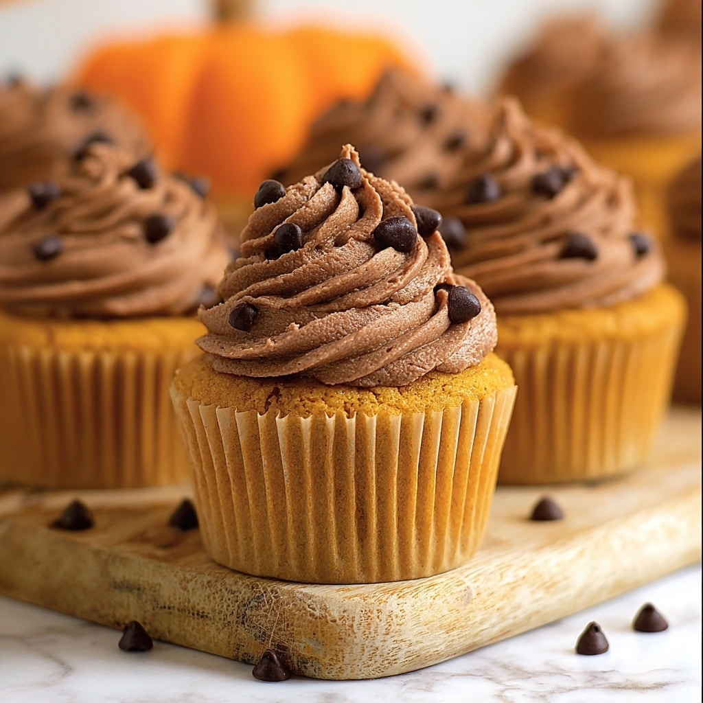 Pumpkin Chocolate Chip Cupcakes with Cinnamon Buttercream Recipe - Recipe Image