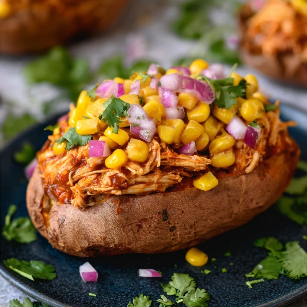 BBQ Chicken Stuffed Sweet Potatoes Recipe - Recipe Image