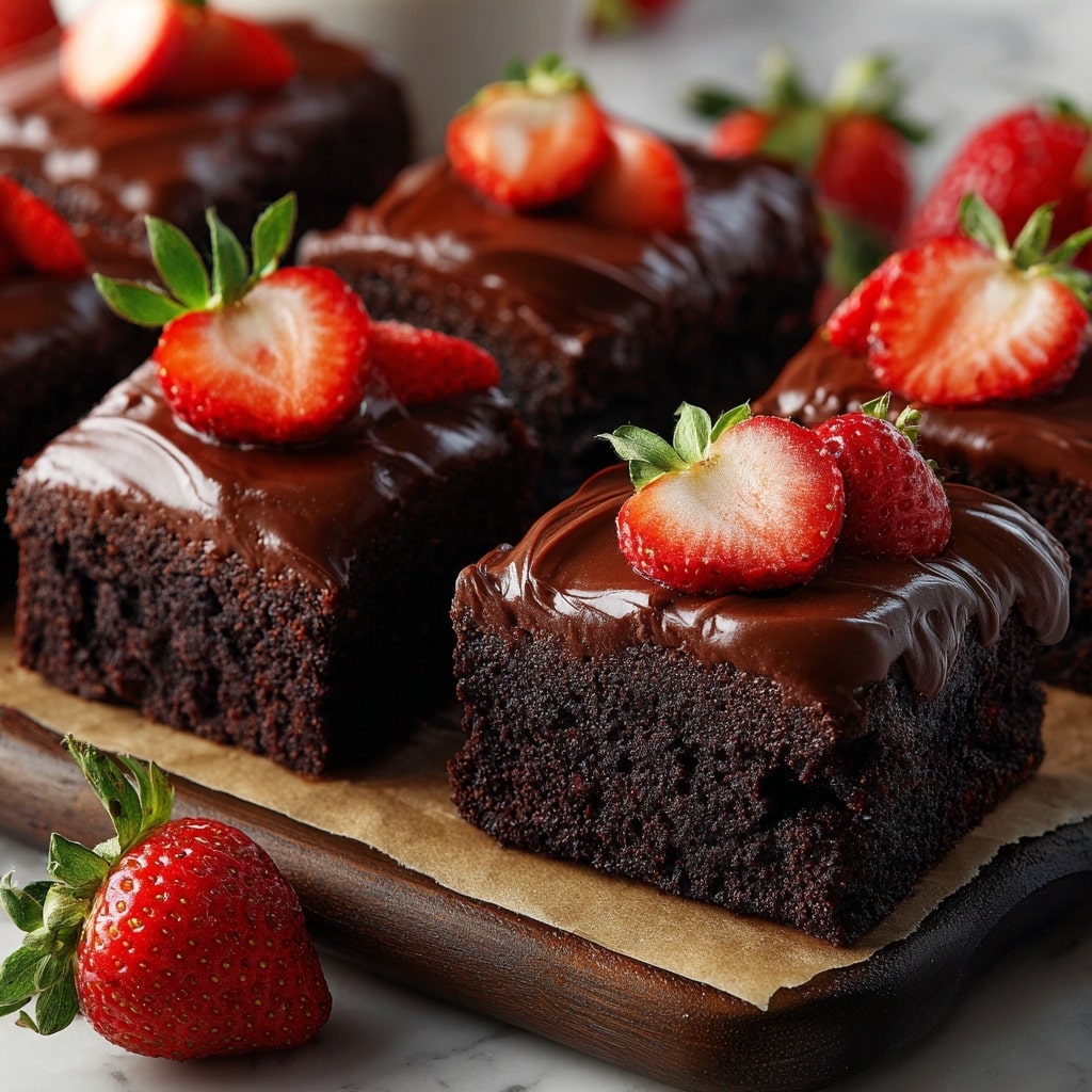 Chocolate Covered Strawberry Brownies Recipe - Recipe Image