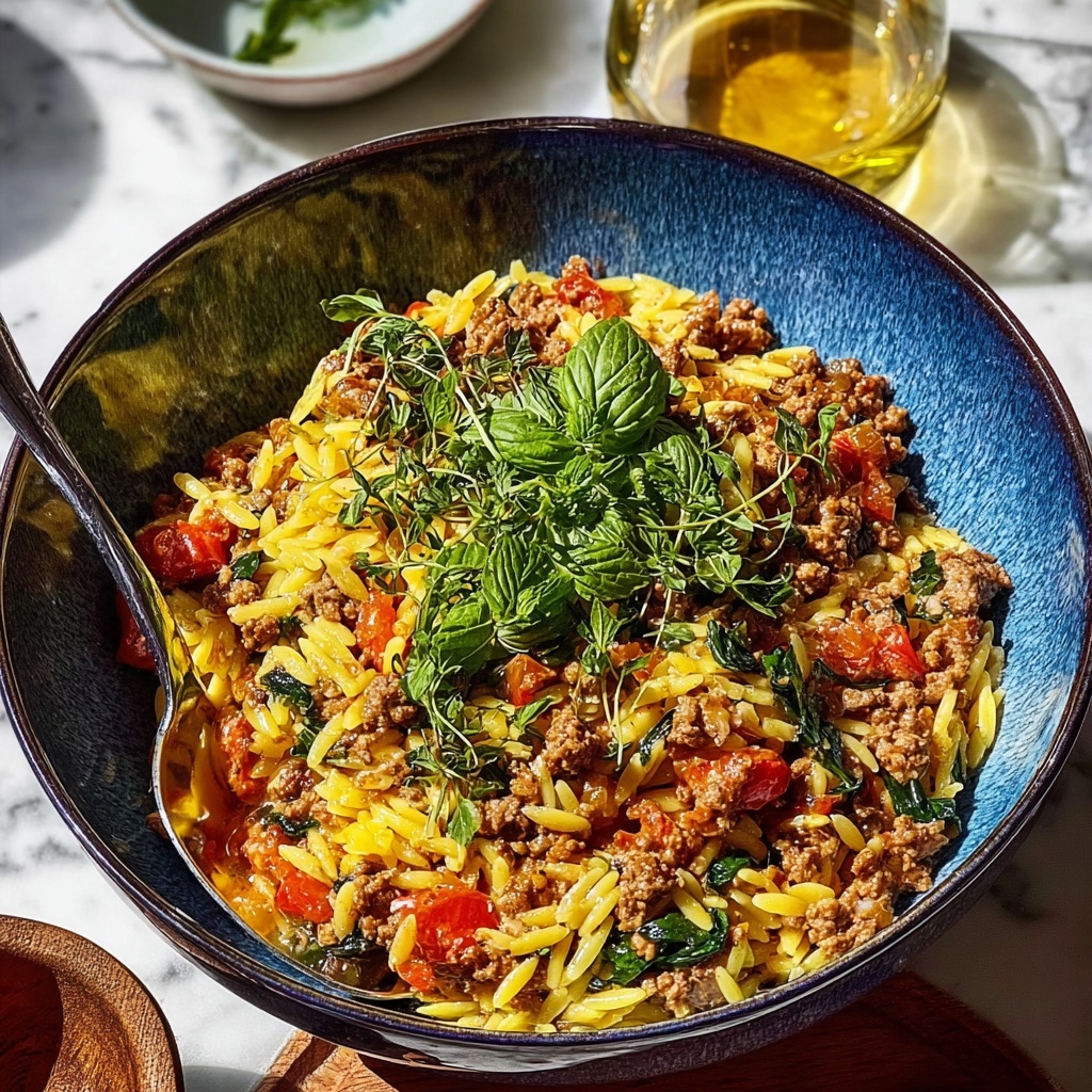 Ground Beef Orzo: A Delicious and Easy One-Pan Recipe - Recipe Image