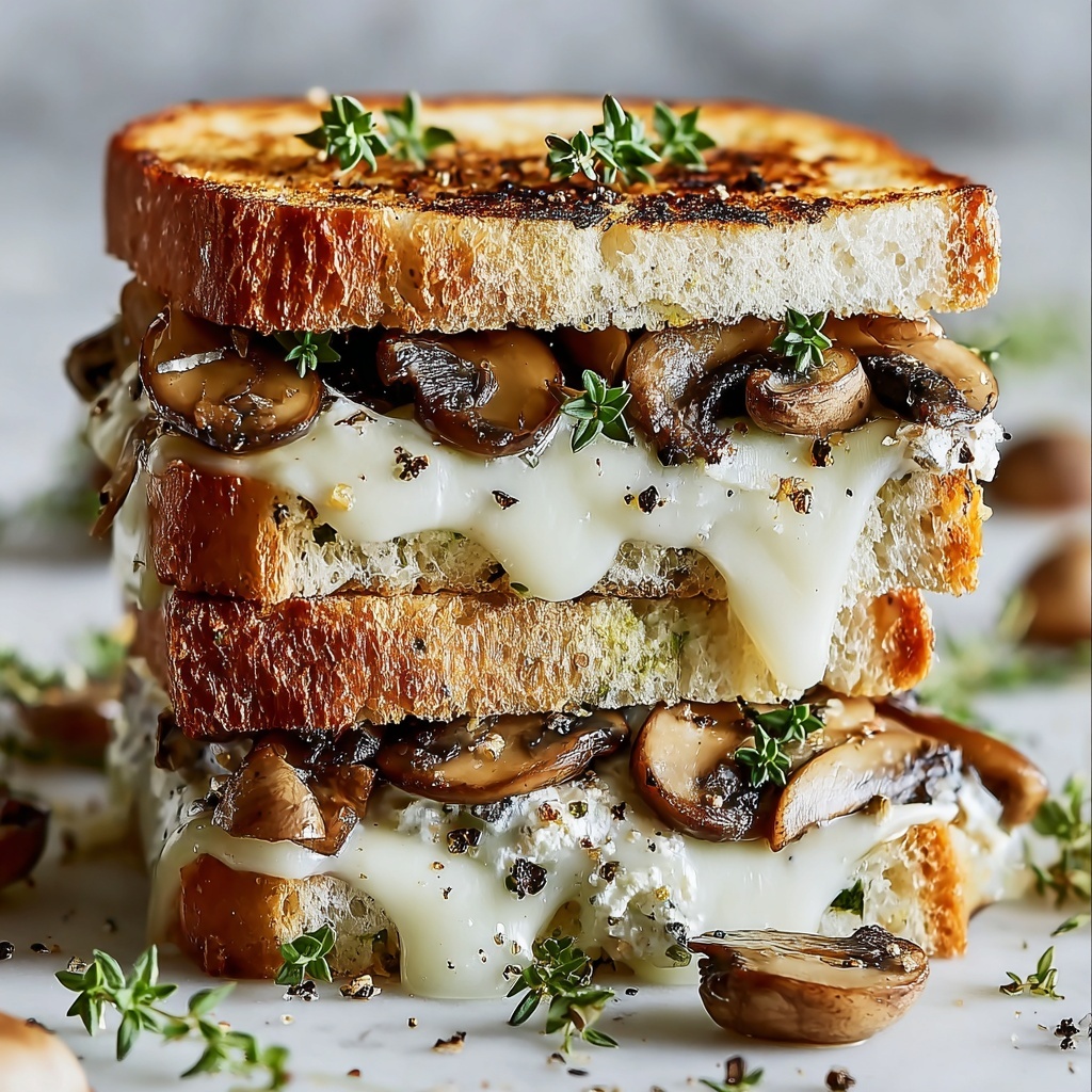 Garlic Mushroom Grilled Cheese Recipe - Recipe Image