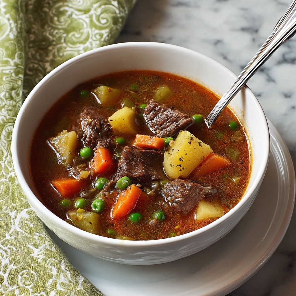 Old-Fashioned Vegetable Beef Soup Recipe - Recipe Image