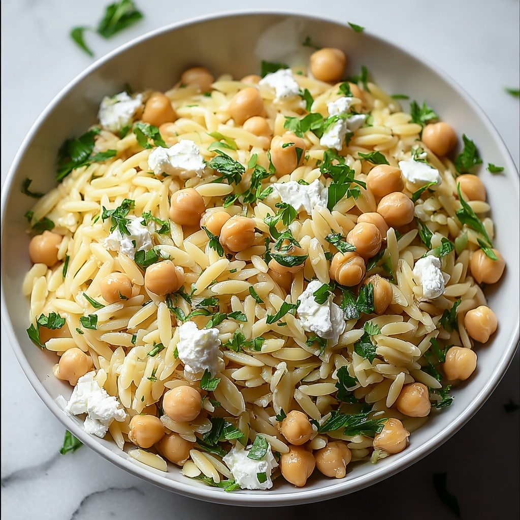 Zesty Orzo Pasta with Creamy Ricotta and Chickpeas Recipe - Recipe Image
