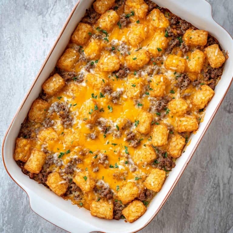 Sausage Cream Cheese Tater Tot Breakfast Casserole Recipe