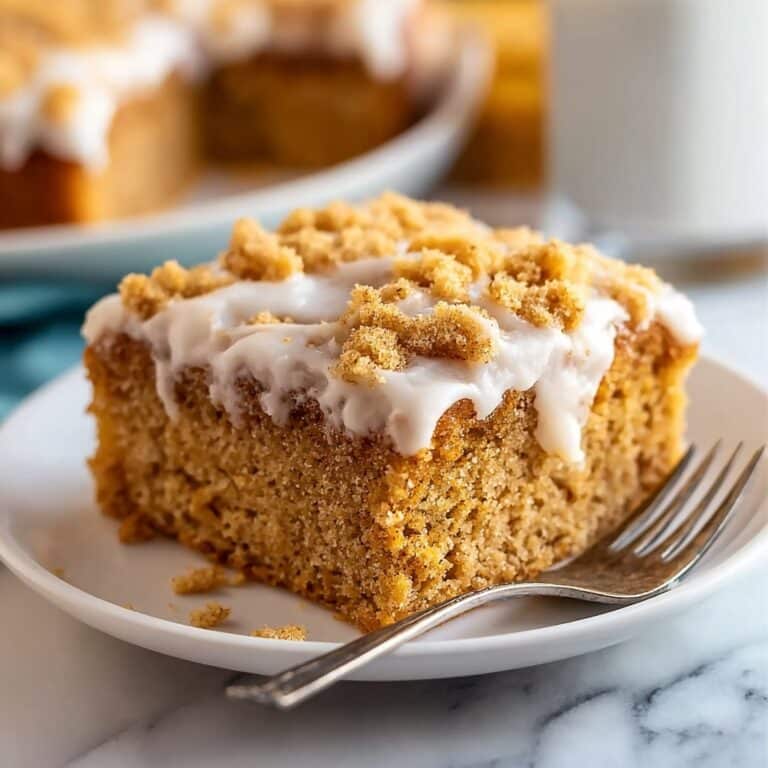 Pumpkin Coffee Cake with Spiced Crumb Topping and Pumpkin Spice Drizzle Recipe
