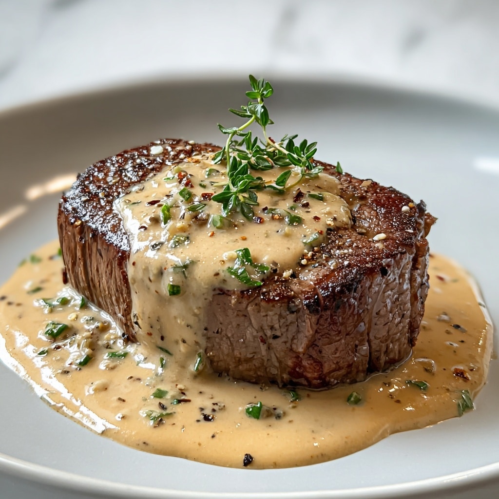 Creamy Garlic Sauce Steak Recipe