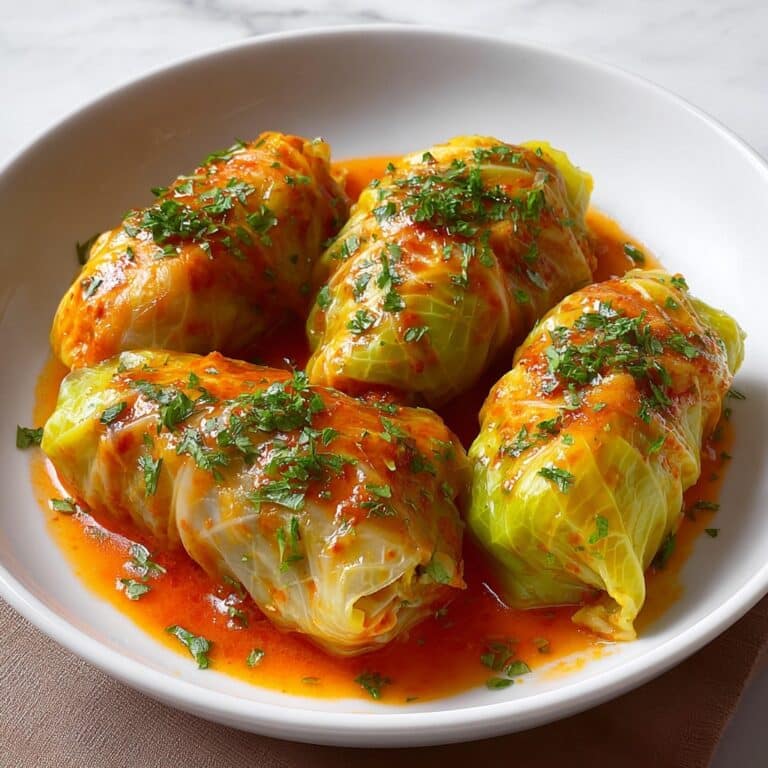Classic Polish Gołąbki: Stuffed Cabbage Rolls with Tomato Sauce Recipe