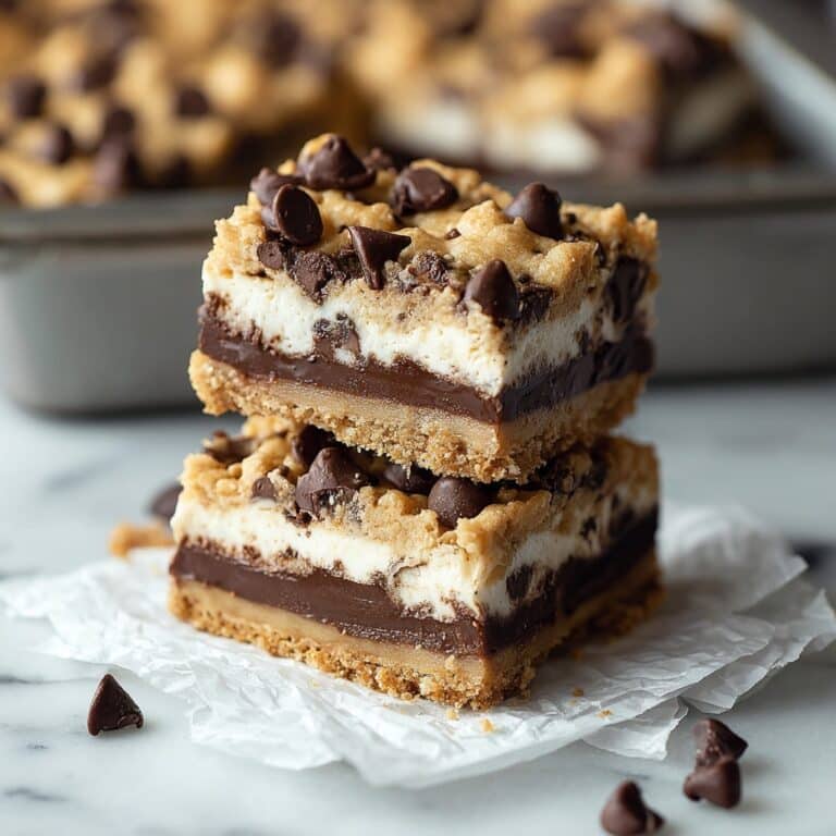 Peanut Butter Chocolate Chip Cookie Cheesecake Bars Recipe