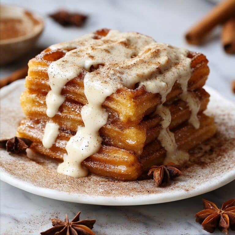 Churro Cinnamon Sugar French Toast with Cream Cheese Icing Recipe