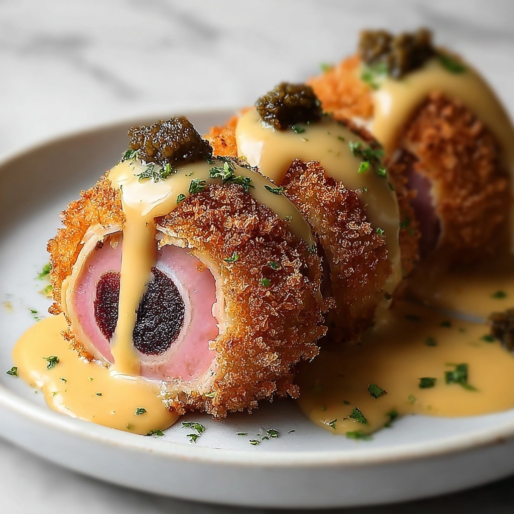 Crispy and Creamy Chicken Cordon Bleu with Dijon Sauce Recipe - Recipe Image