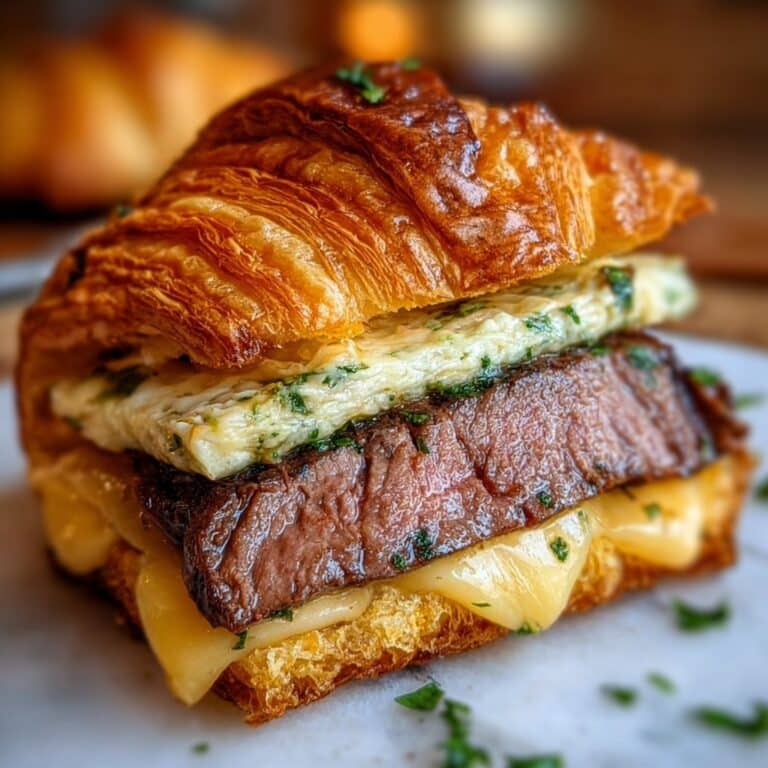 Garlic Butter Steak and Brie Croissant Melt Recipe