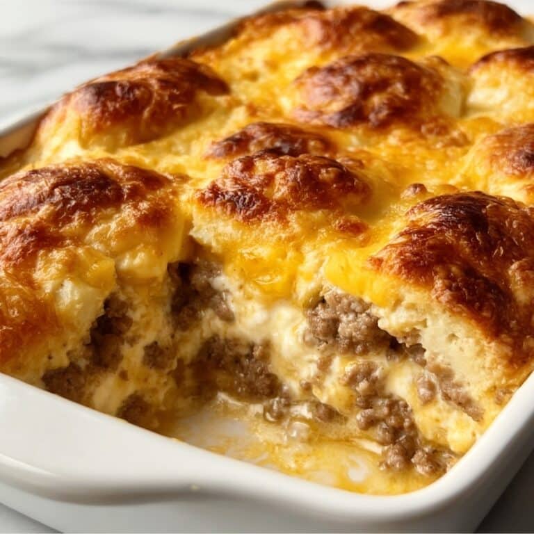 Biscuits and Gravy Hashbrown Breakfast Casserole Recipe