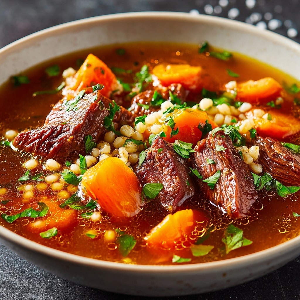 Slow Cooker Beef and Barley Soup Recipe
