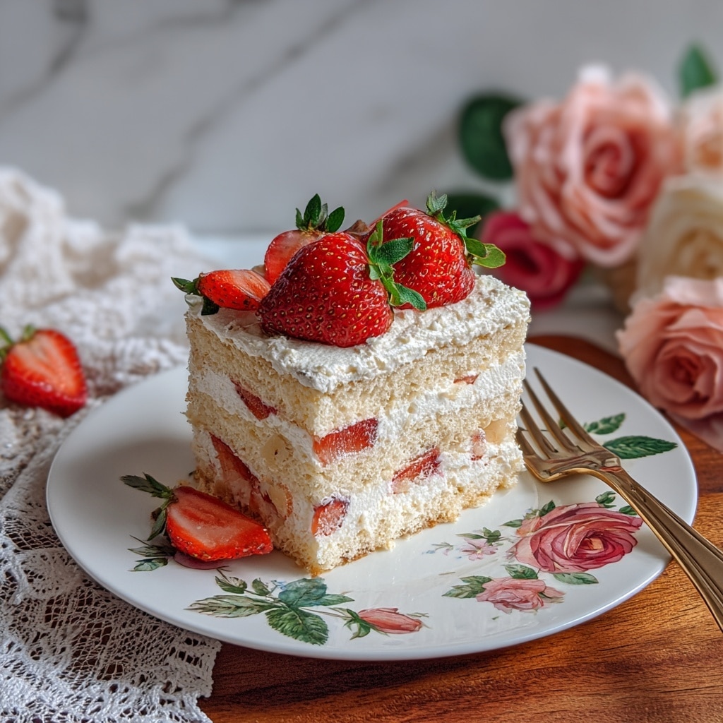 Strawberry Cream Cheese Icebox Cake Recipe - Recipe Image