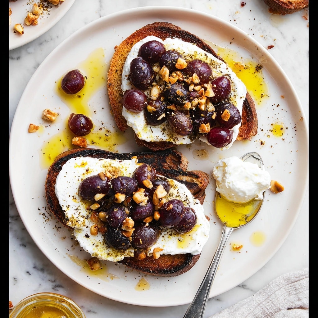 Roasted Grapes on Ricotta Toasts Recipe - Recipe Image