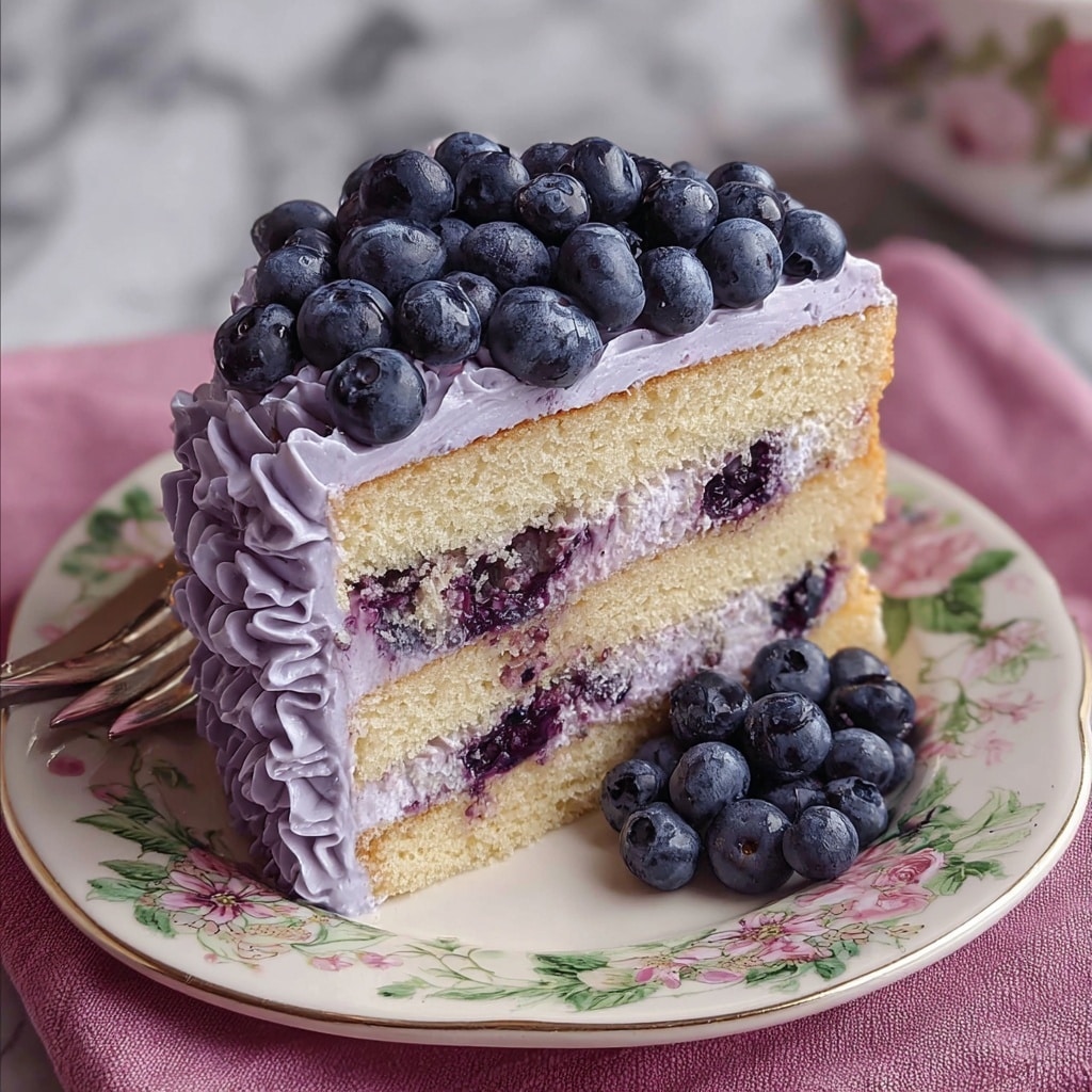 Blueberry Cream Cake Recipe - Recipe Image