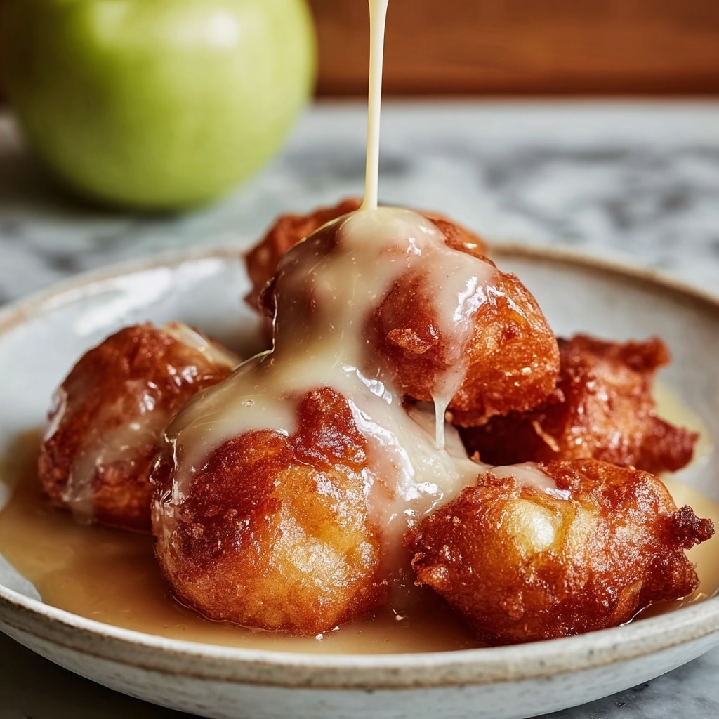 Soft Cinnamon Apple Fritters with Vanilla Glaze Recipe