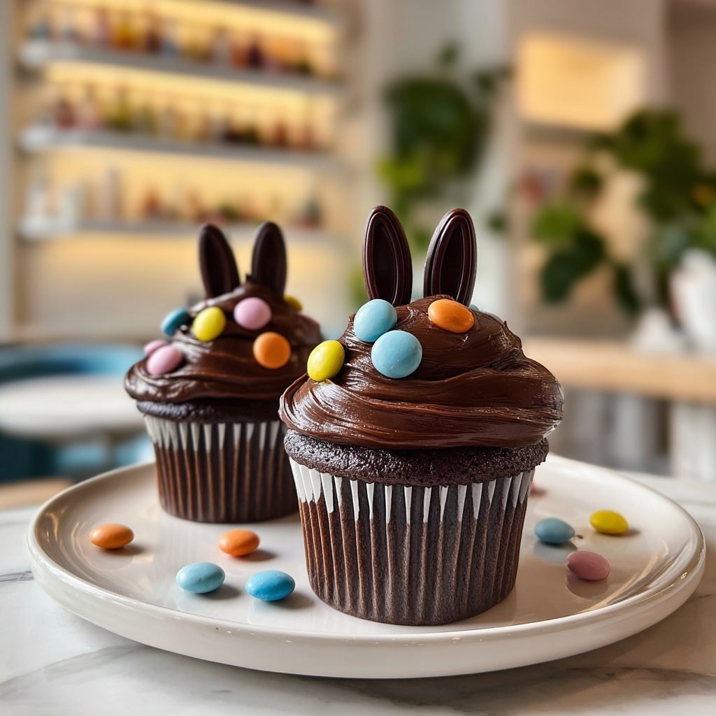 Easter Chocolate Bunny Surprise Cupcakes Recipe - Recipe Image