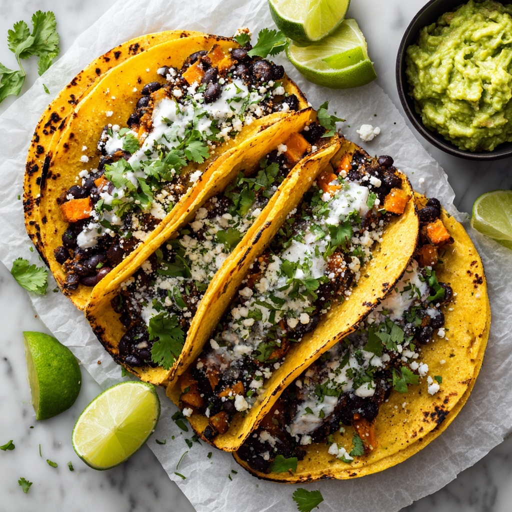 Crispy Chipotle Sweet Potato Tacos with Lime Crema Recipe - Recipe Image