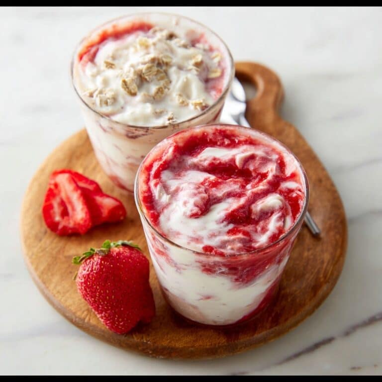 Strawberries and Cream Overnight Oats Recipe