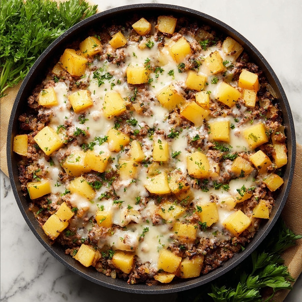 Cheesy Beef Potato Casserole Recipe - Recipe Image