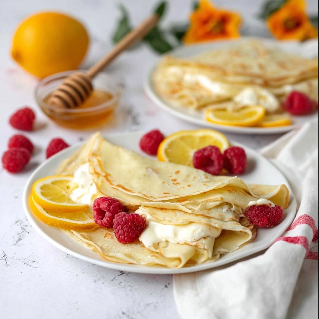 Lemon Mascarpone Stuffed Crepes Recipe - Recipe Image