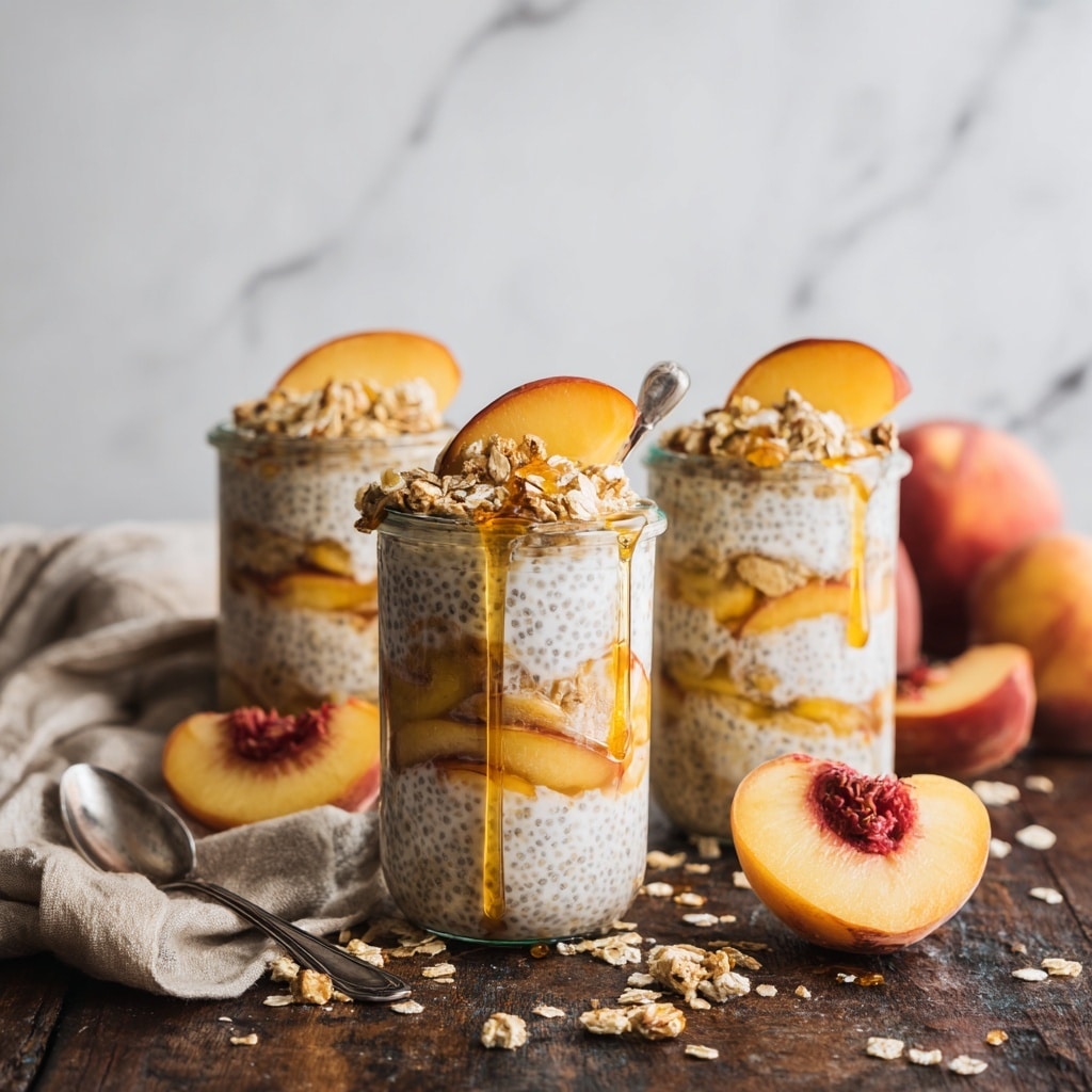 Peach Cobbler Overnight Oats Recipe - Recipe Image