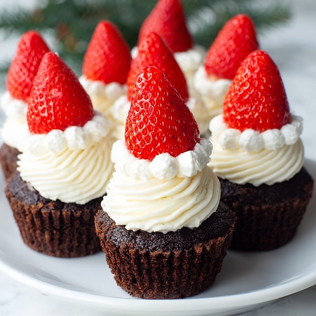 Santa Hat Brownies Recipe - Recipe Image