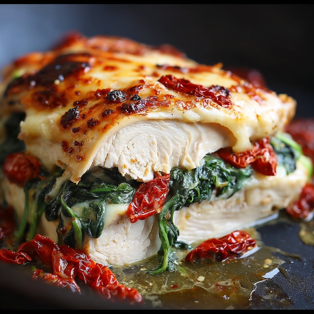Sundried Tomato, Spinach, and Cheese Stuffed Chicken Recipe - Recipe Image