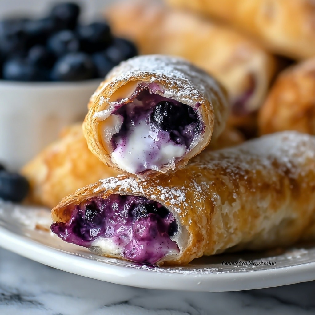 Blueberry Cream Cheese Egg Rolls Recipe - Recipe Image