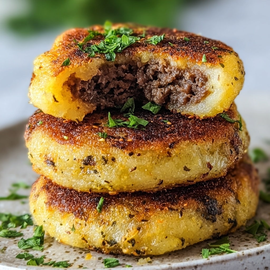 Potato Pancakes with Savory Beef and Cheese Recipe - Recipe Image