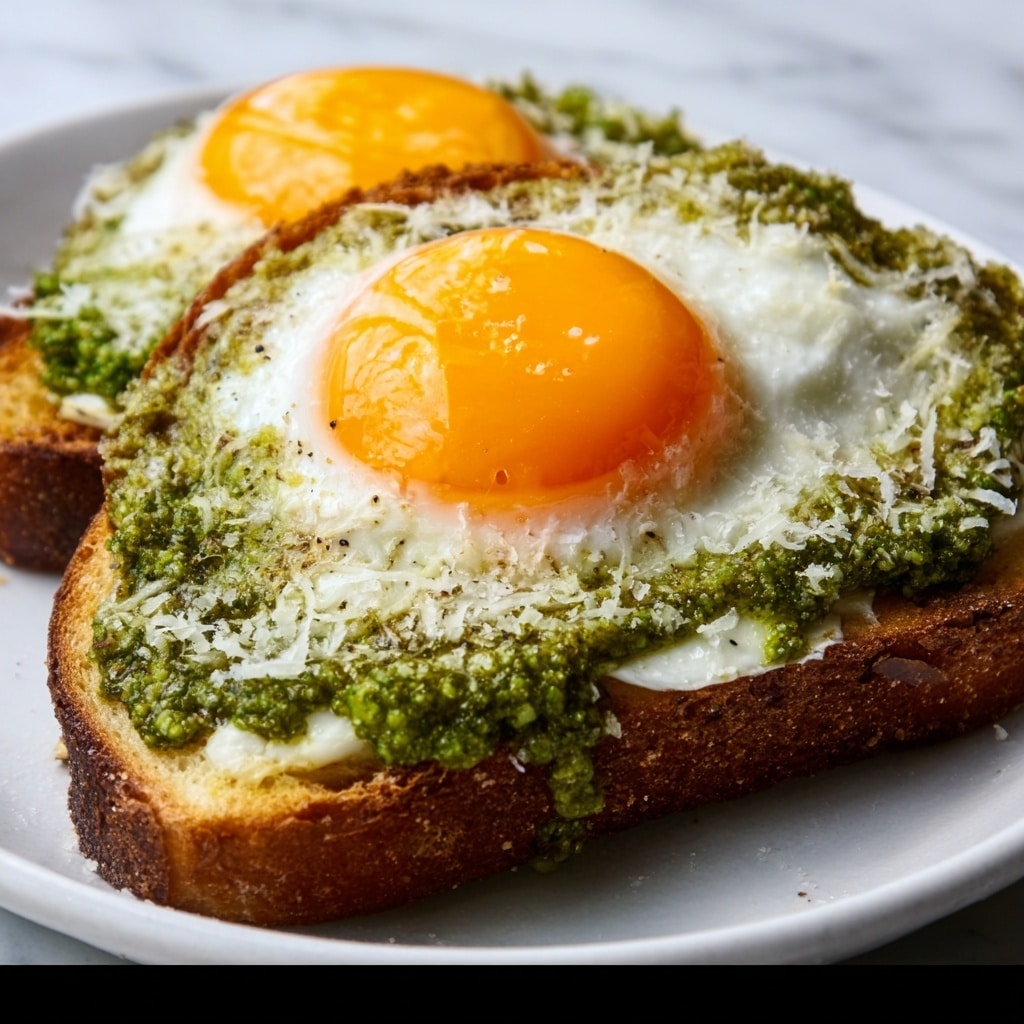 Pesto Eggs on Sourdough Toast with Herbed Goat Cheese Recipe - Recipe Image