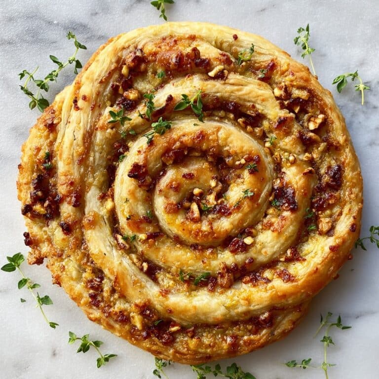 Blue Cheese, Walnut, and Thyme Pull-Apart Puff Pastry Twirl Recipe