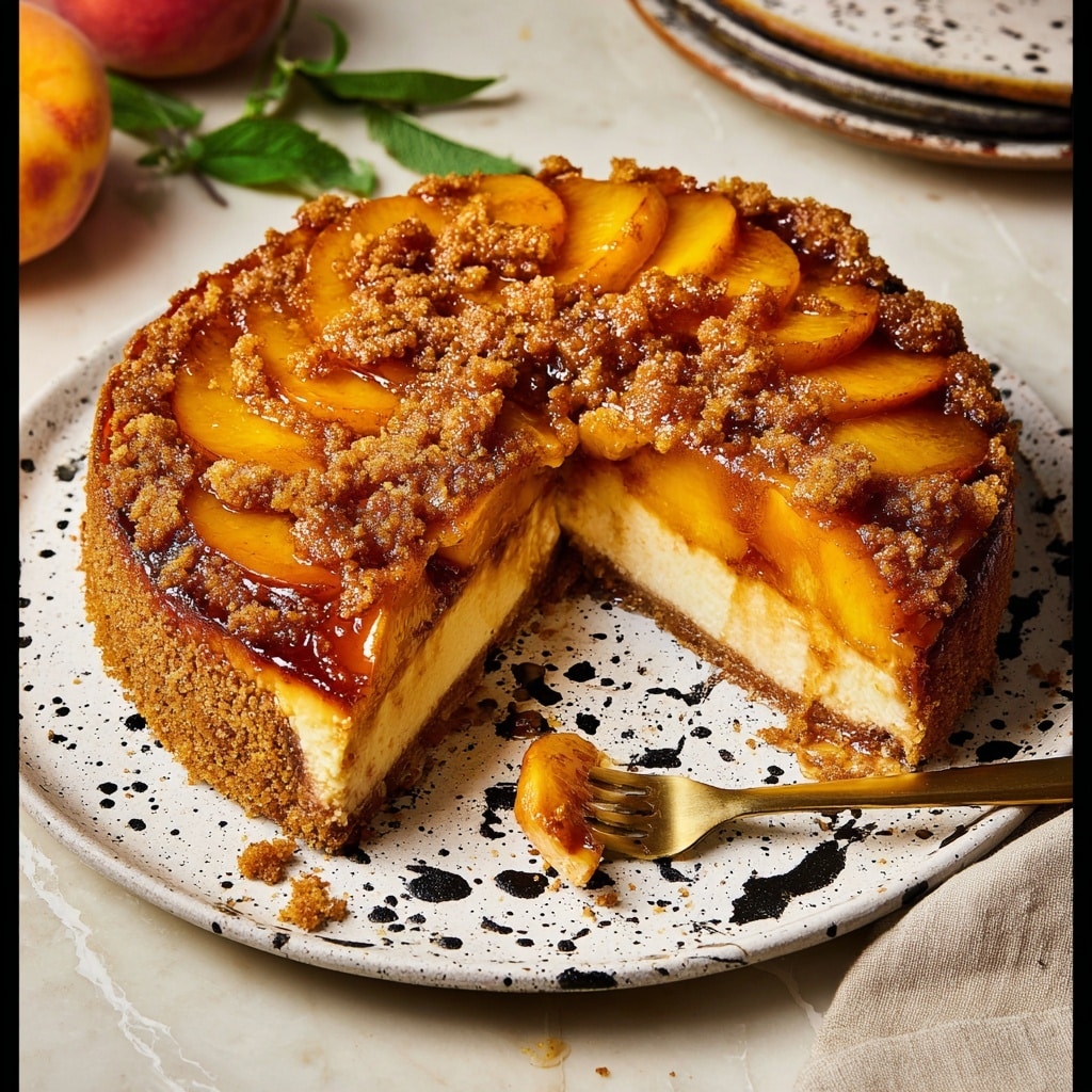Southern Peach Cobbler Cheesecake Recipe - Recipe Image