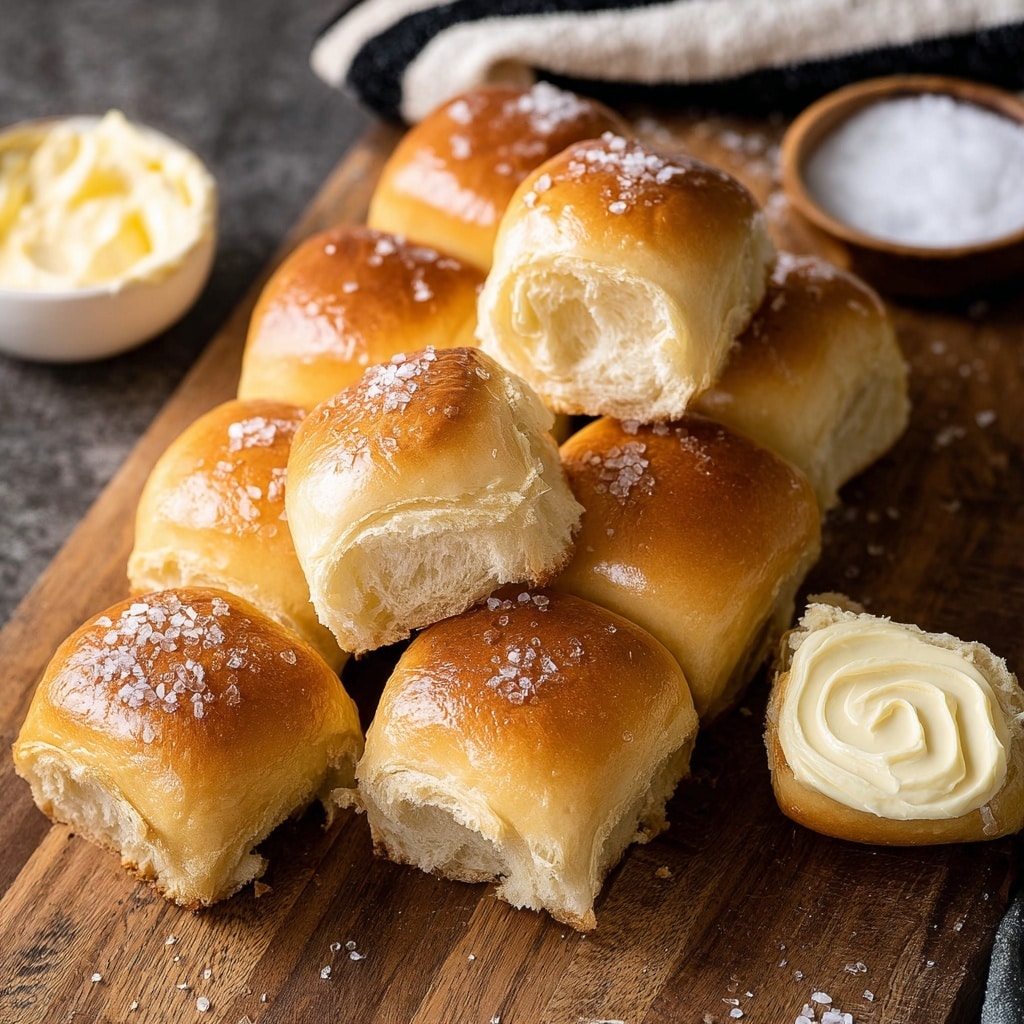 Salted Honey Butter Parker House Rolls Recipe - Recipe Image