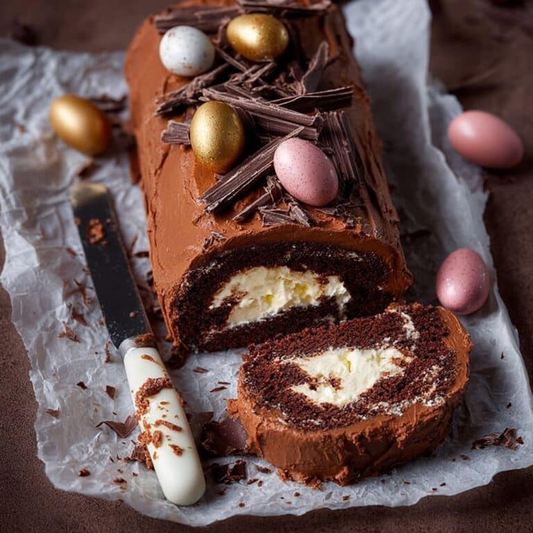Easter Chocolate Log Cake Recipe